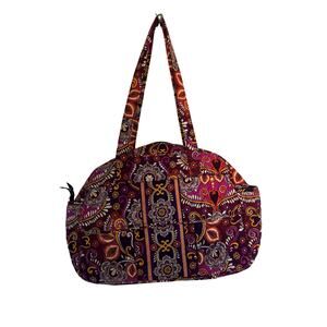 Vera Bradley Safari Sunset Diaper/Gym/Travel Bag Carry On Shoulder Bag